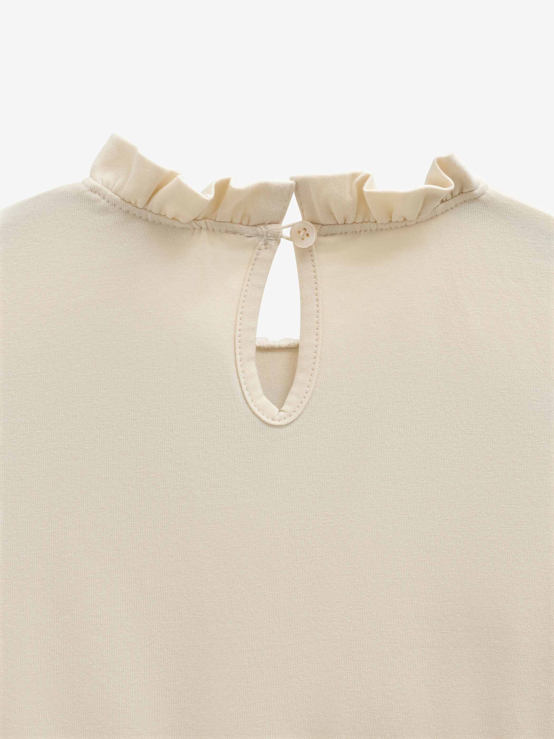 Solid Peplum Jersey Blouse - Tween - Offwhite | 101546 Heidi