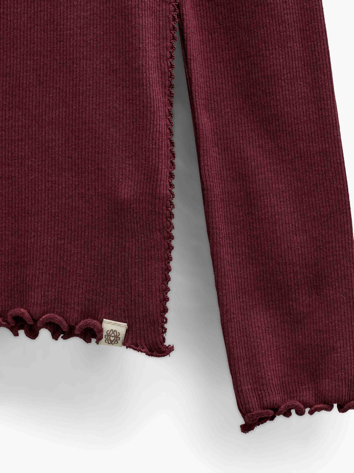 Ribbed Modal-Blend Long-Sleeve T-Shirt - Tween - Bordeaux | 101562 Lottie