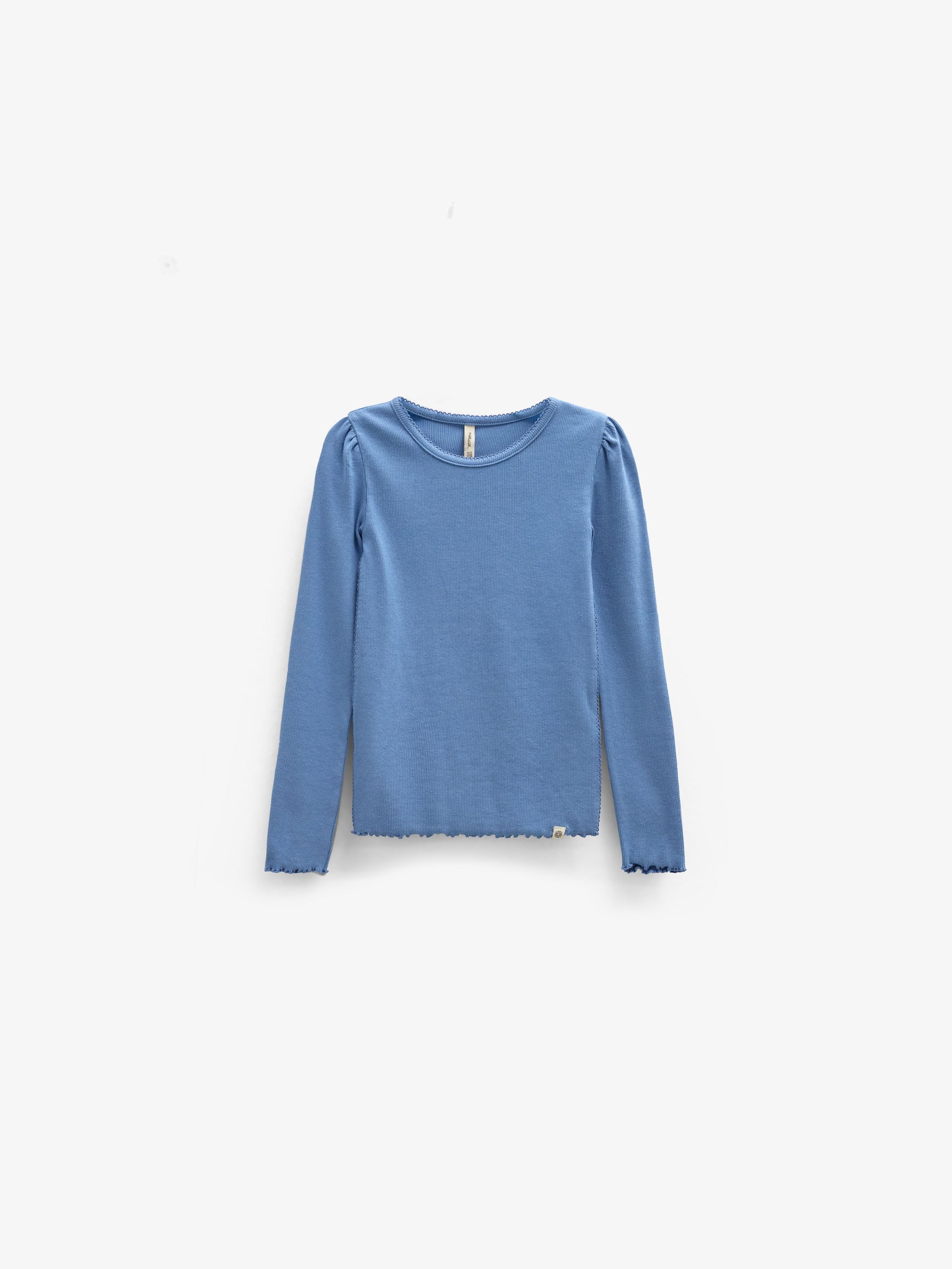 Ribbed Modal-Blend Long-Sleeve T-Shirt - Tween - Dusty Blue | 101564 Lottie