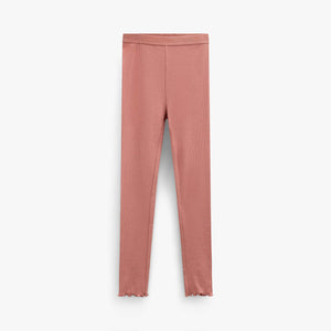 Ribbed Modal-Blend Leggings - Kids - Dusty Rose | 101567 Lottie