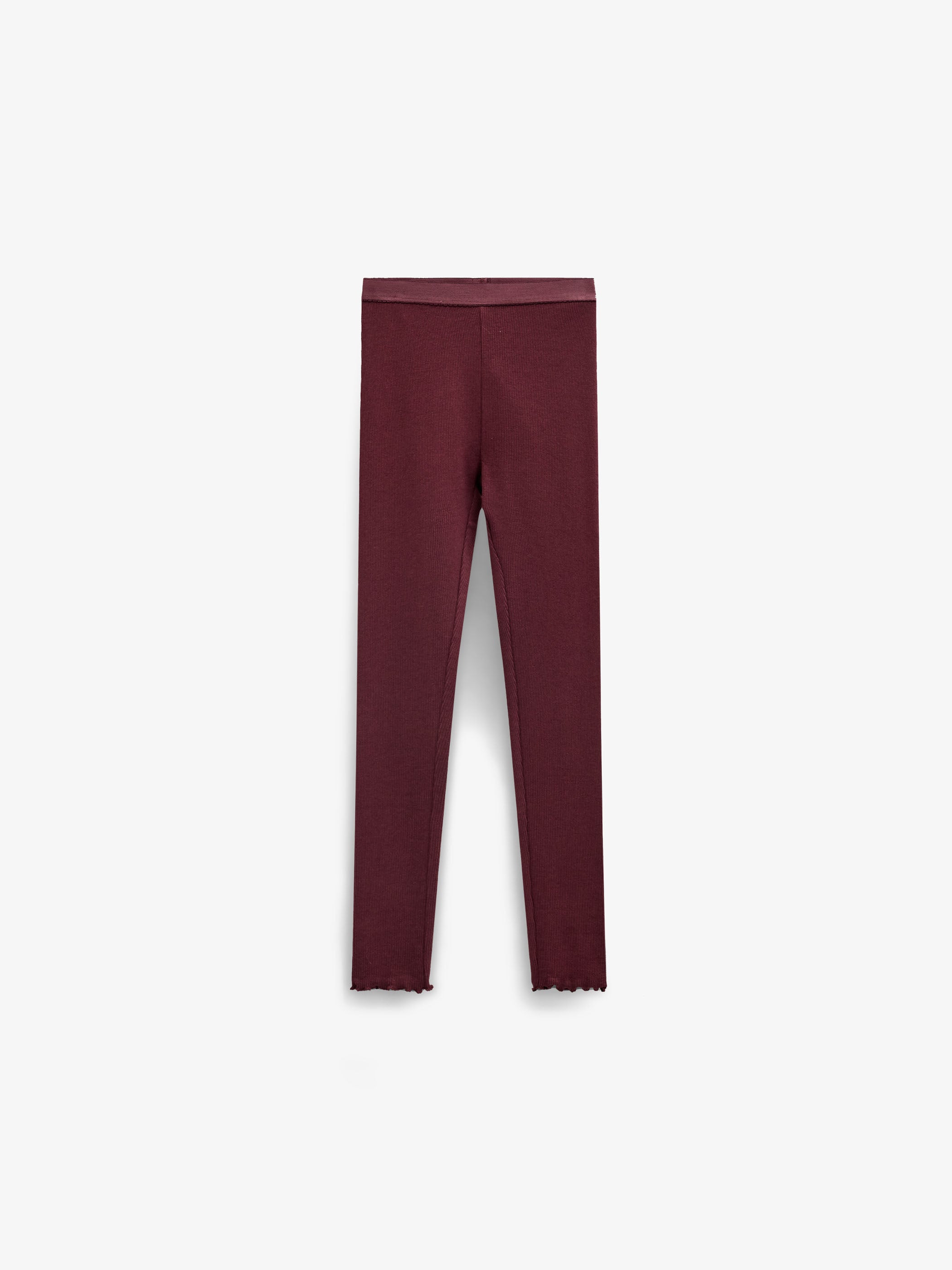 Ribbed Modal-Blend Leggings - Tween - Bordeaux | 101570 Lottie