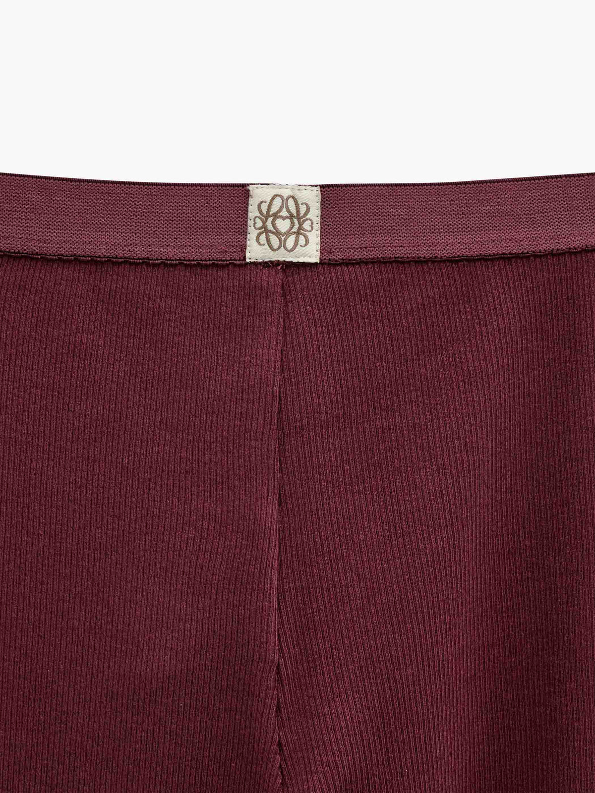 Ribbed Modal-Blend Leggings - Tween - Bordeaux | 101570 Lottie