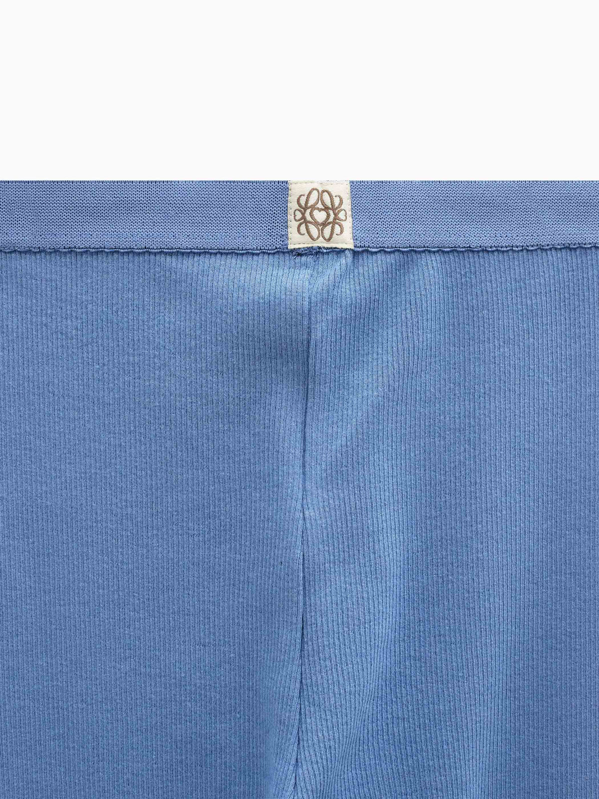 Ribbed Modal-Blend Leggings - Kids - Dusty Blue | 101571 Lottie
