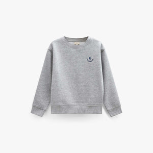 Smiley Crew Neck Sweatshirt - Kids - Grey Melange | 101577 Andrew