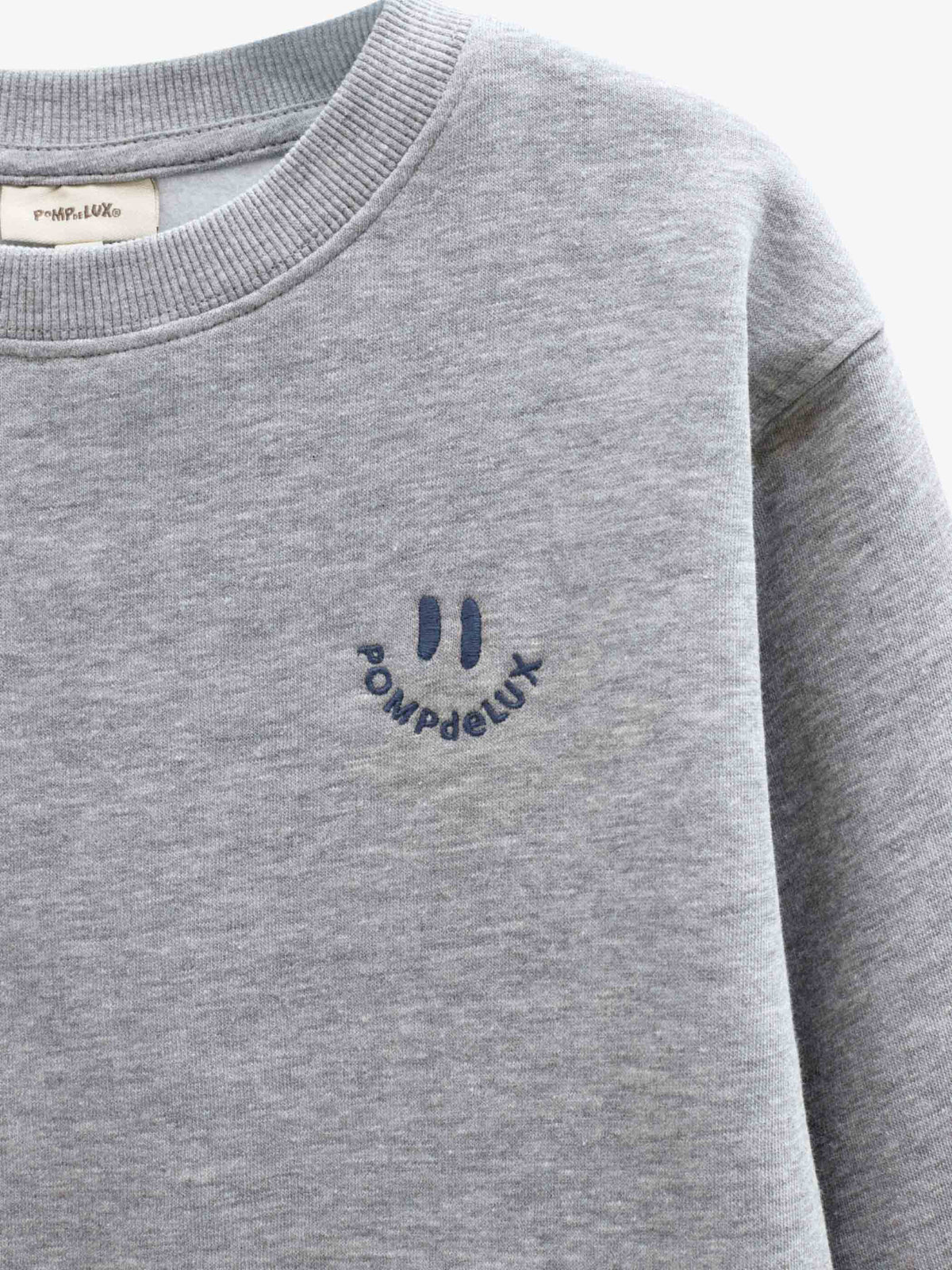 Smiley Crew Neck Sweatshirt - Kids - Grey Melange | 101577 Andrew