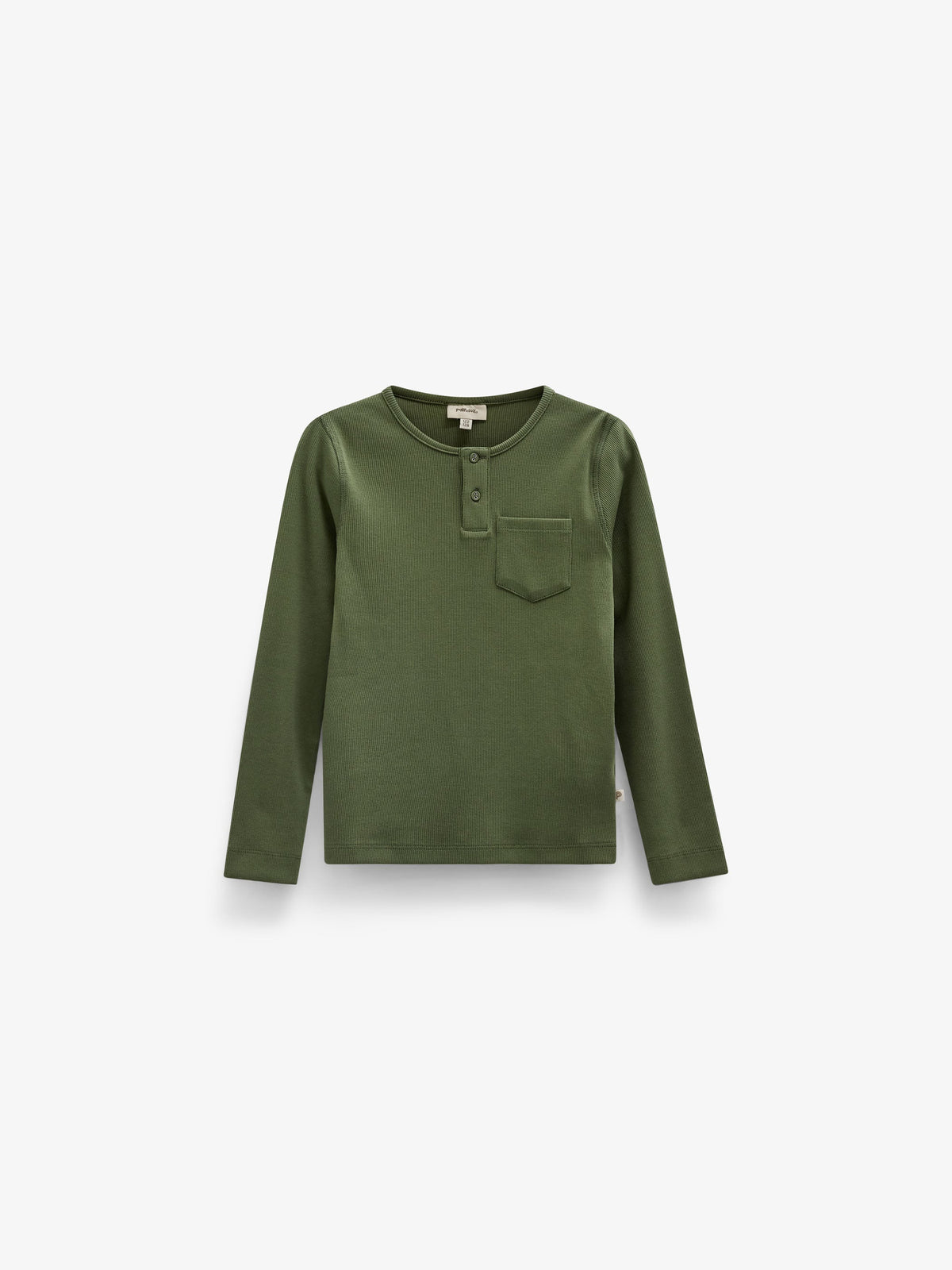 Ribbed Long-Sleeve Henley T-Shirt - Tween - Moss Green | 101594 Conrad