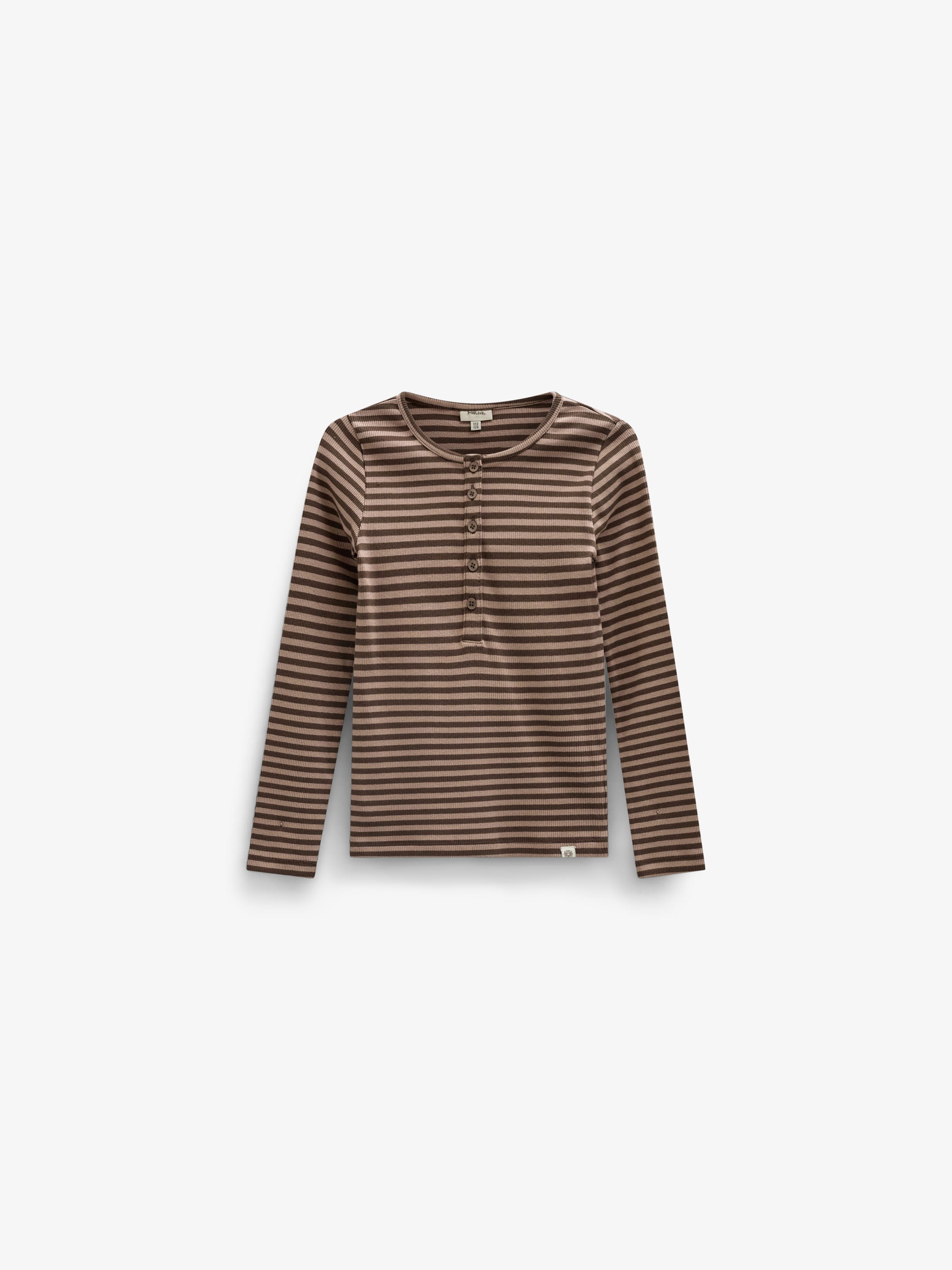 Striped Rib Long-Sleeve T-Shirt - Tween - Brown/Light Brown | 101615 Gloria