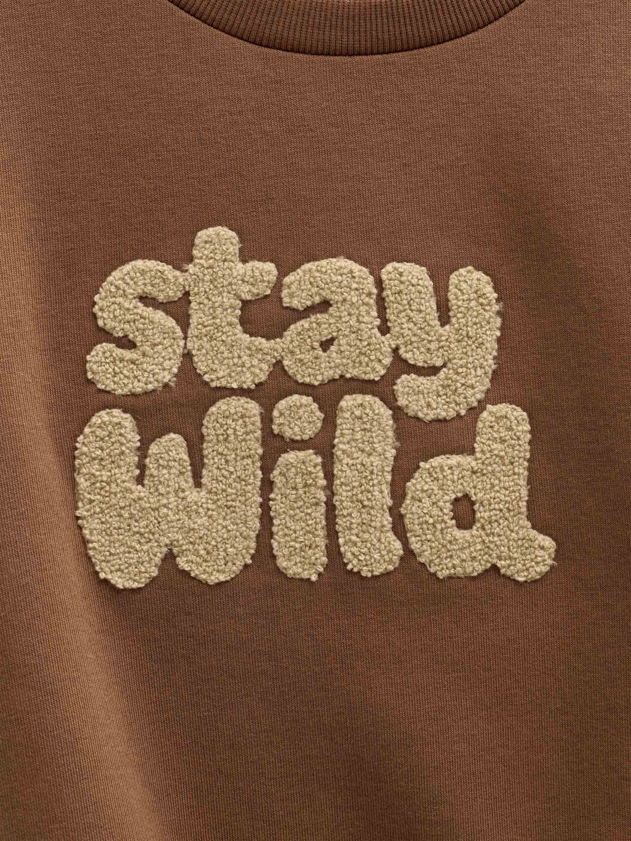 Front Print Crew Neck Sweatshirt - Kids - Toffee | 101620 Joel