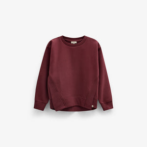 Rib Detail Sweatshirt - Kids - Bordeaux | 101624 Zoe