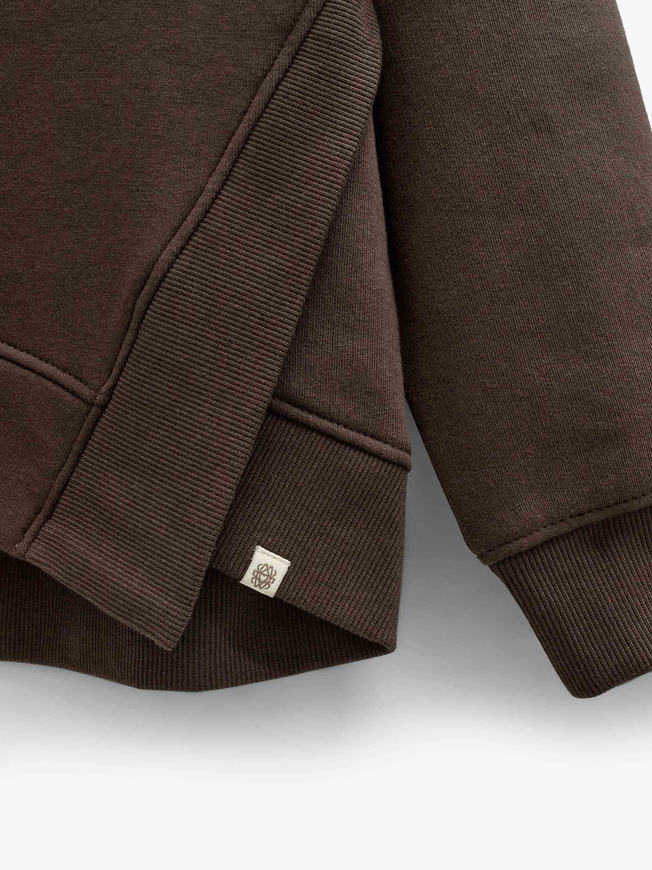 Rib Detail Sweatshirt - Tween - Dark Brown | 101627 Zoe