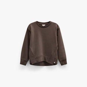 Rib Detail Sweatshirt - Kids - Dark Brown | 101626 Zoe