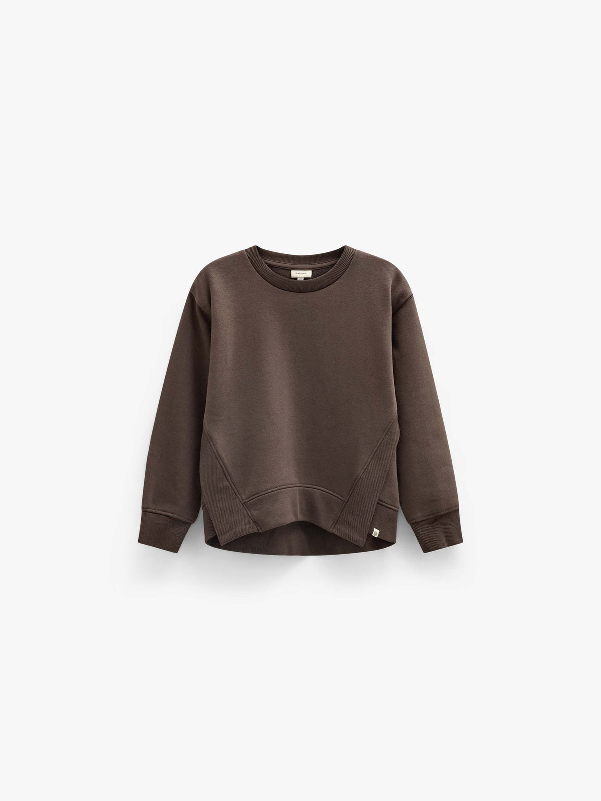 Rib Detail Sweatshirt - Kids - Dark Brown | 101626 Zoe