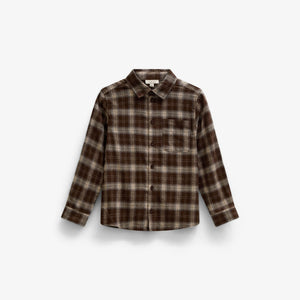 Checked Flannel Shirt - Tween - Brown/Navy | 101652 Edwin