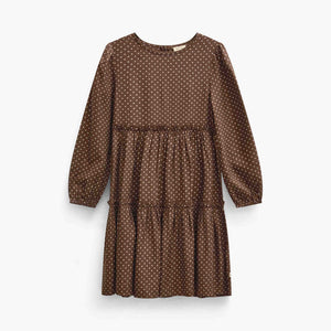 Dotted Viscose Midi Dress - Tween - Brown/Offwhite | 101658 Feline