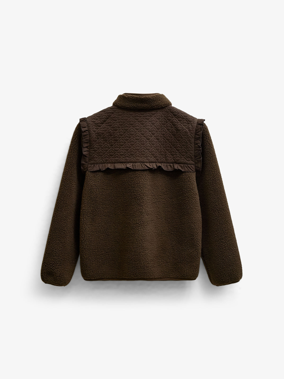 Quilted Yoke Teddy Jacket - Kids - Dark Brown | 101683 Hailey