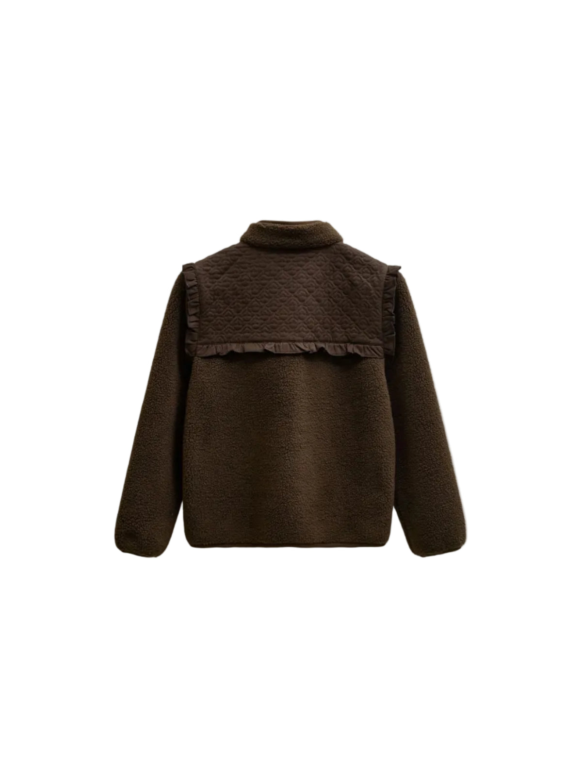 Quilted Yoke Teddy Jacket - Kids - Dark Brown | 101683 Hailey