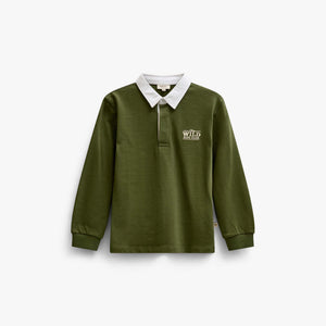 Long-Sleeve Jersey Polo - Kids - Moss Green | 101691 Ruben