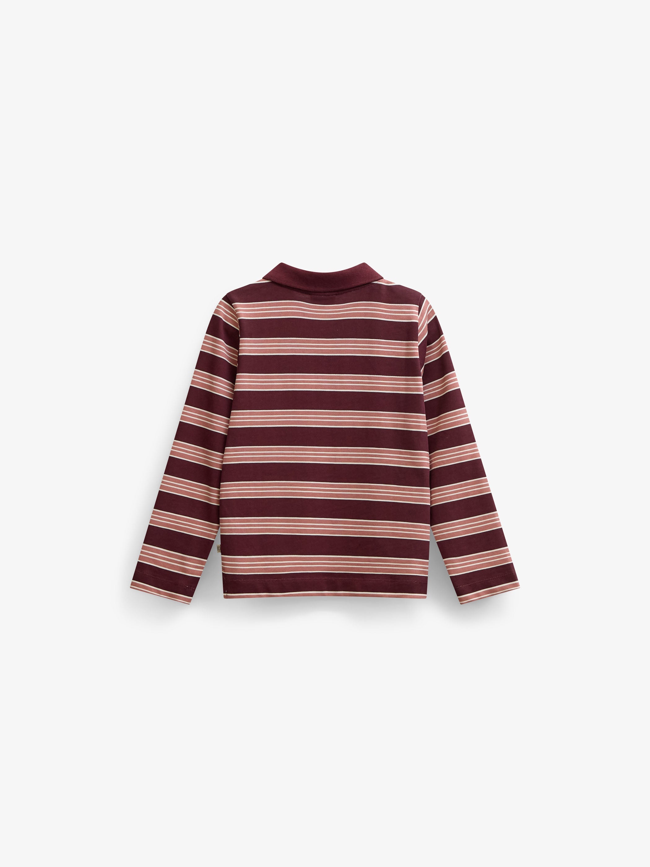 Striped Long-Sleeve Jersey Polo - Tween - Bordeaux | 101698 Hope