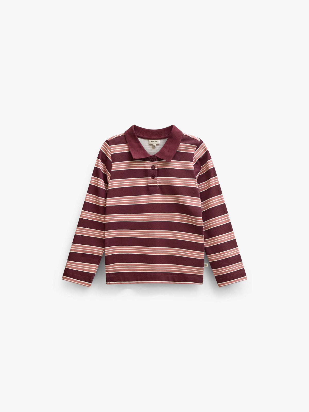 Striped Long-Sleeve Jersey Polo - Kids - Bordeaux | 101697 Hope