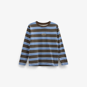 Striped Long-Sleeve T-Shirt - Tween - Brown /Blue | 101700 Hugo