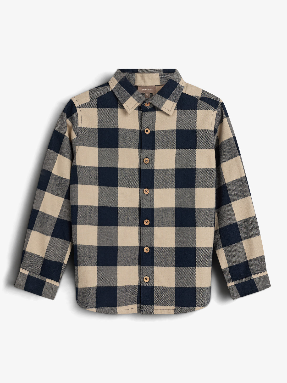 KIDS BEIGE PLAID FLANNEL newest