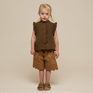 Gauze Sleeveless Top - Kids - Dark Brown | 100928 Jasmine