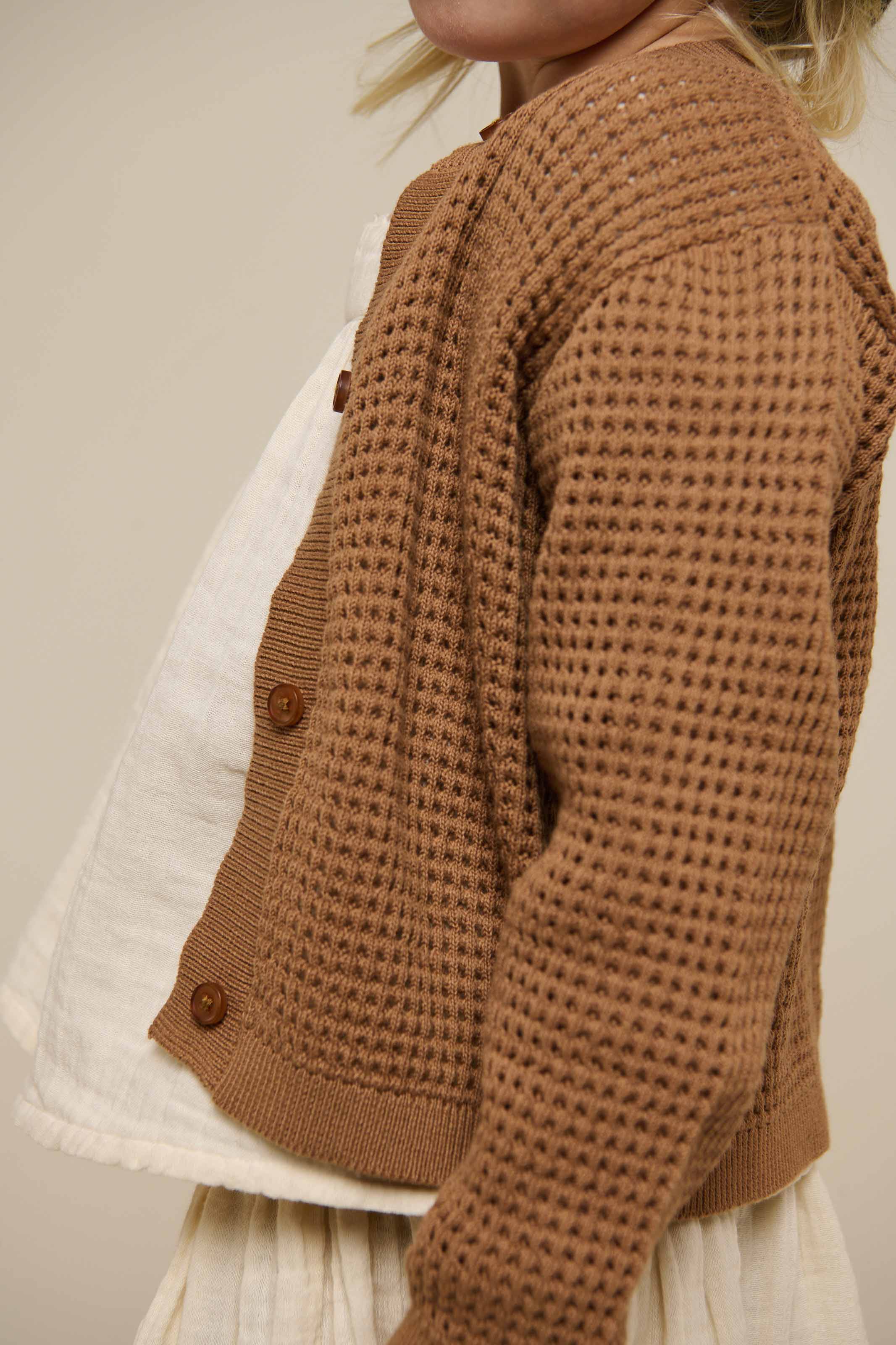 Cotton Knit Cardigan - Kids - Coconut | 101271 Katie