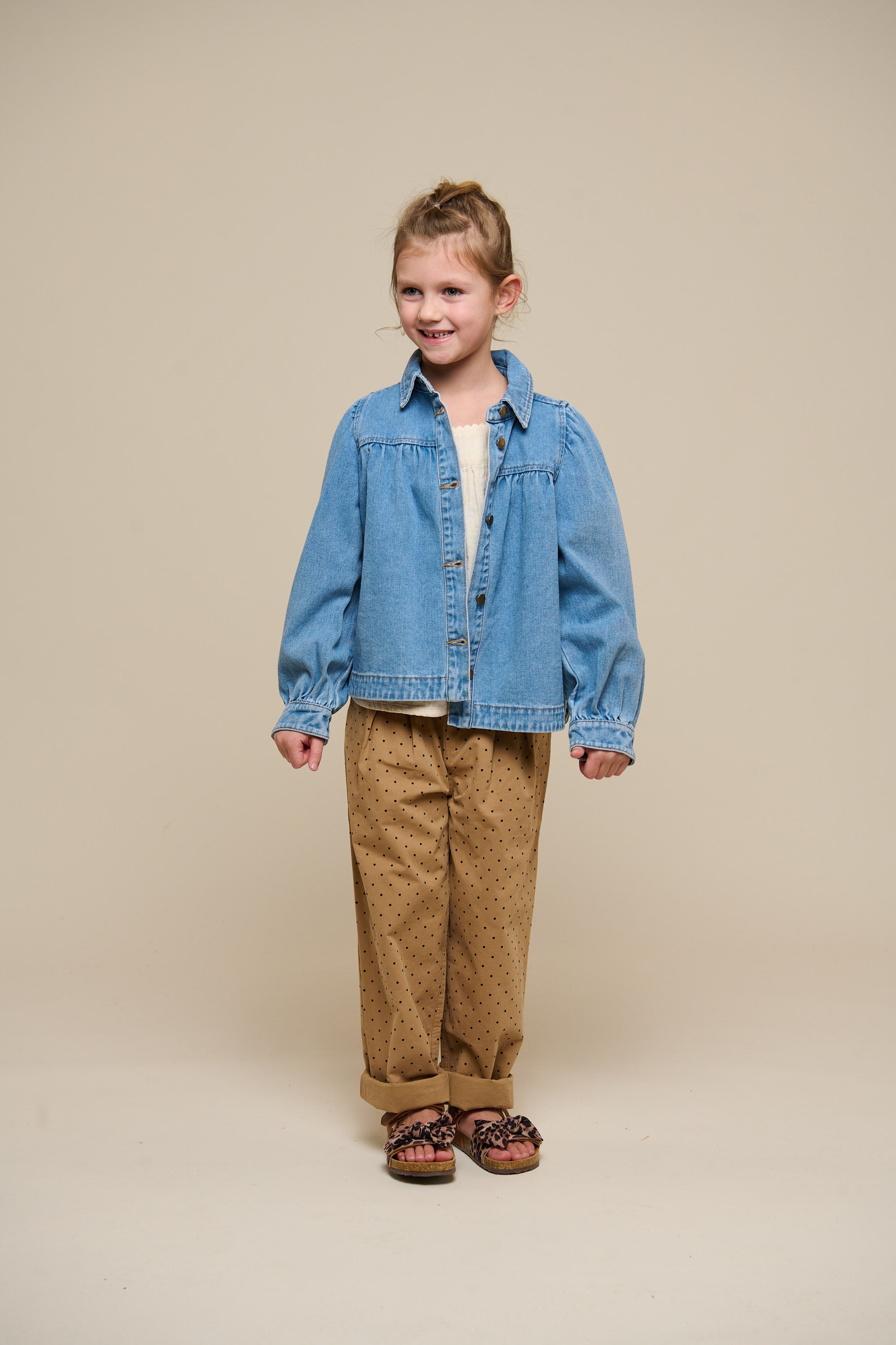 Twill trousers with Dot - Tween - Beige | 100615 Iris