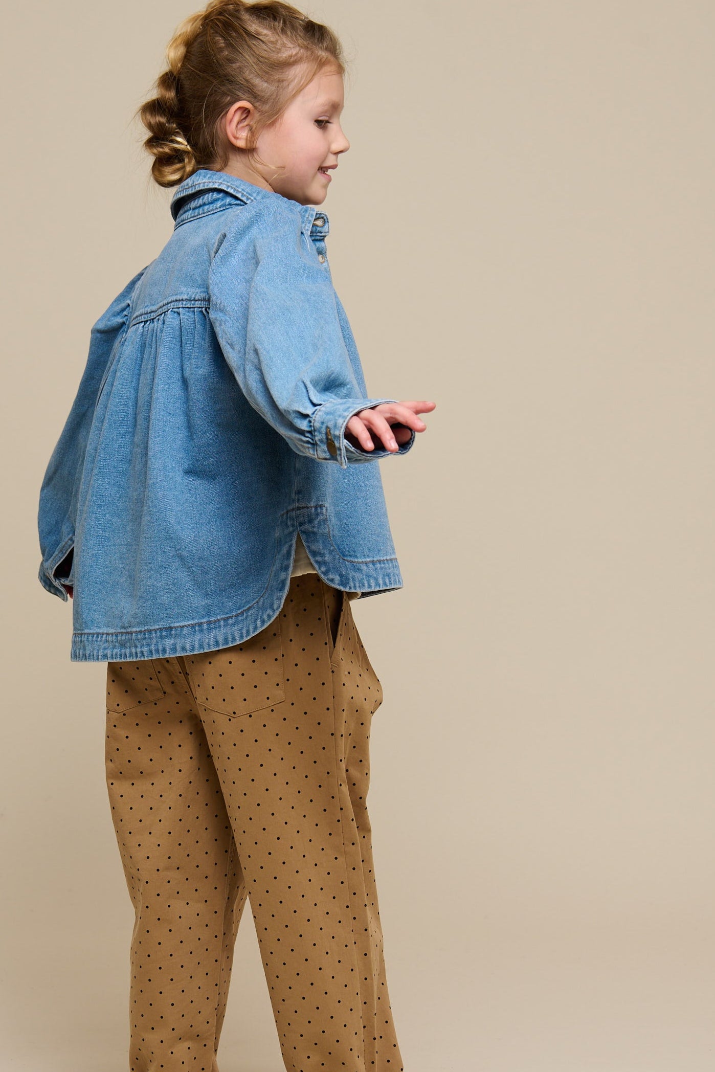 Twill trousers with Dot - Tween - Beige | 100615 Iris