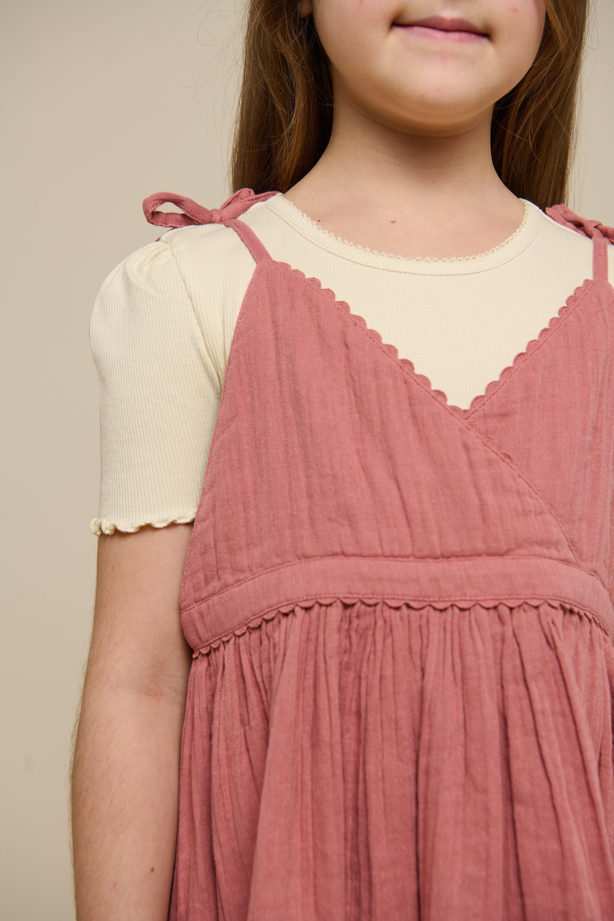 Gauze Strap Dress - Tween - Old Rose | 100912 Jasmine