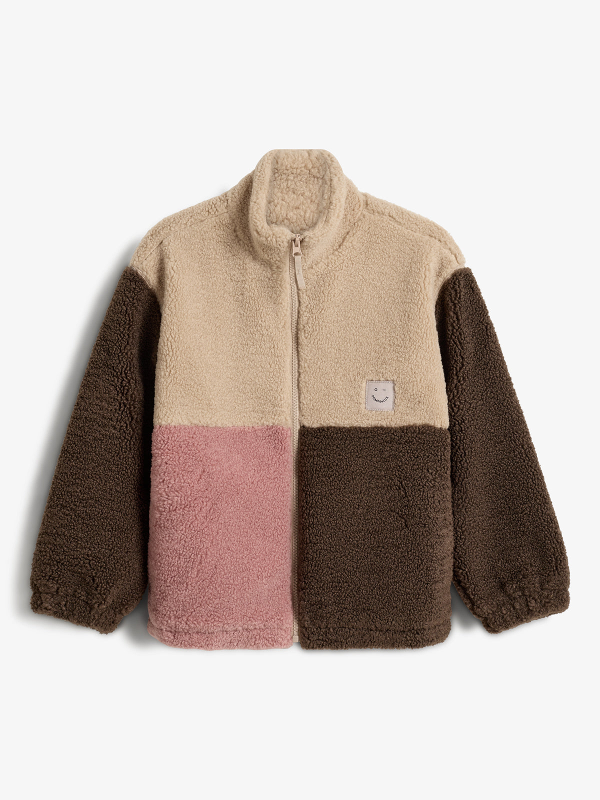 Colour block teddy jacket store