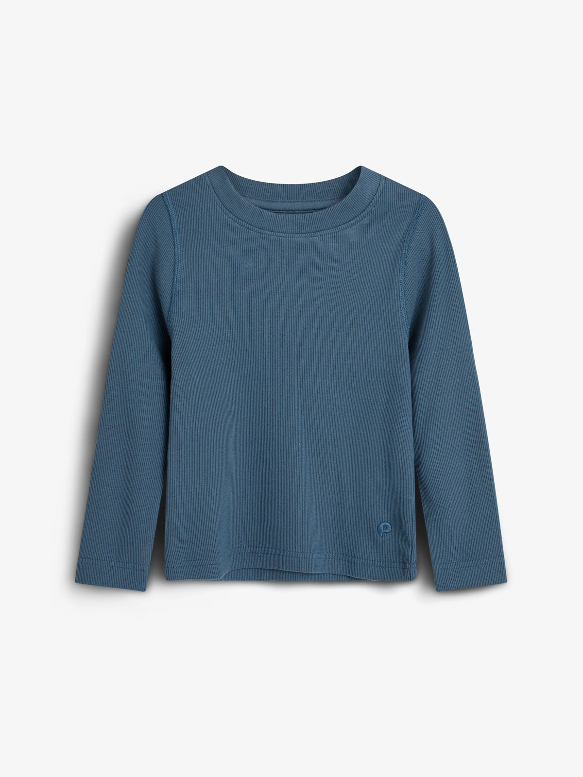Rib Long Sleeve Tee in Blue Rib Long Sleeve Tee in Blue