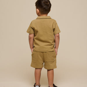 Textured Jersey Shorts - Kids - Khaki | 101221 Sonny