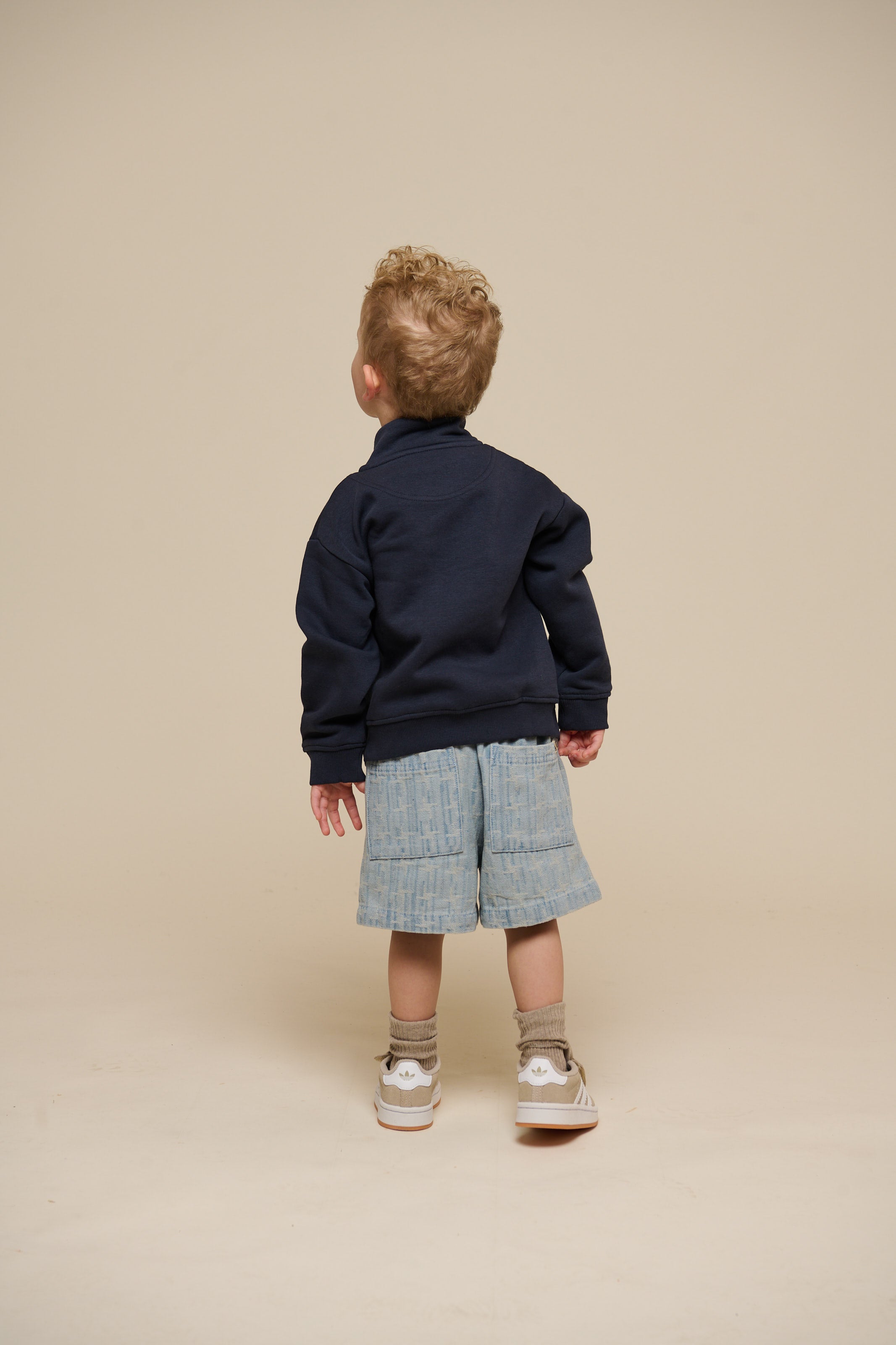 Half Zip Sweatshirt - Kids - Navy | 100806 Tristan