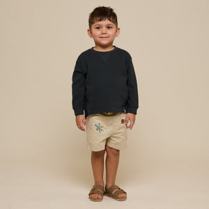 Textured Long Sleeve T-Shirt - Kids - Forest Green | 100707 Malthe