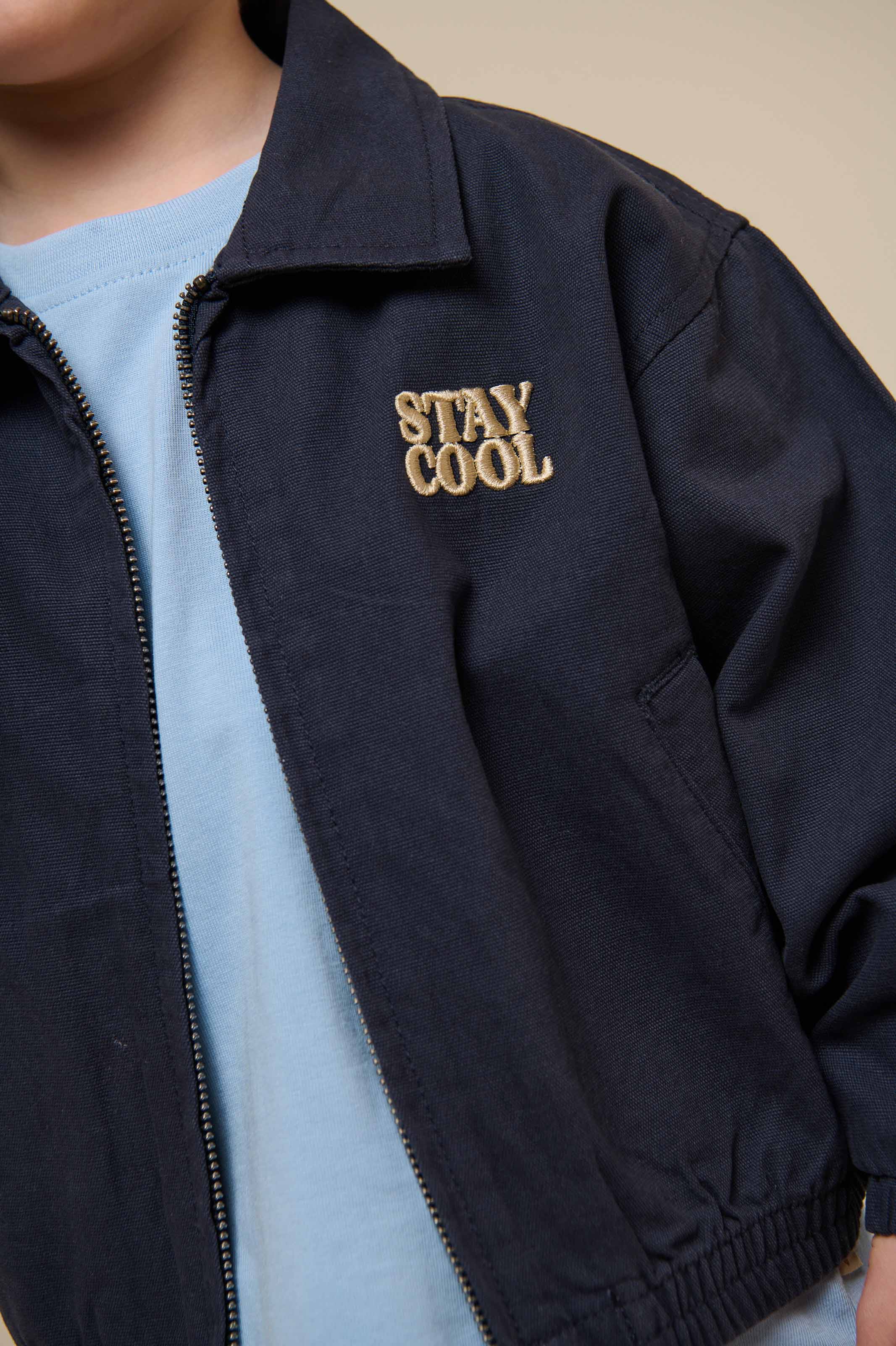 Canvas Bomber Jacket - Kids - Navy | 101138 Isack