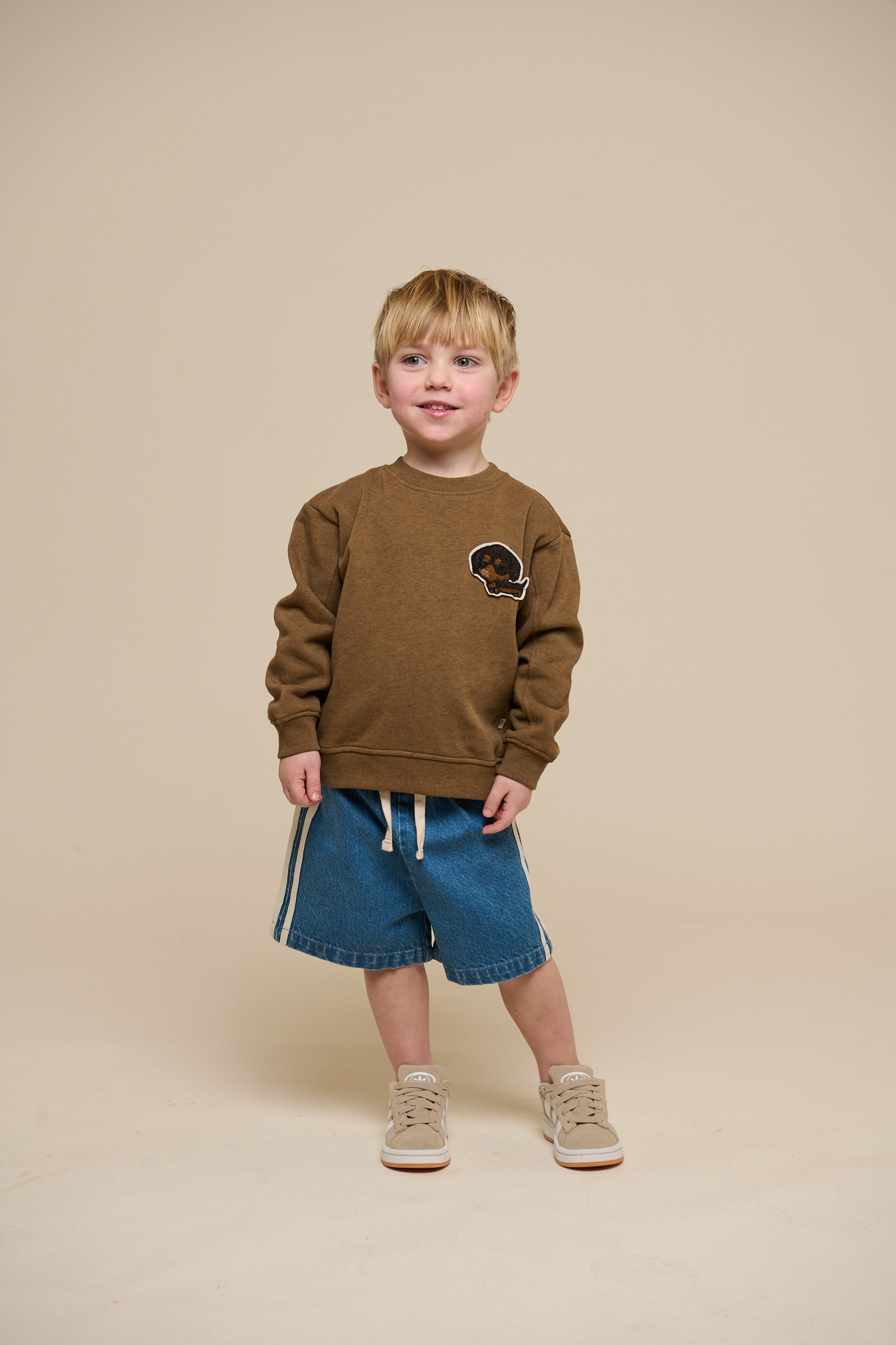 Crewneck Sweatshirt - Kids - Coffe Melange | 100890 Justin