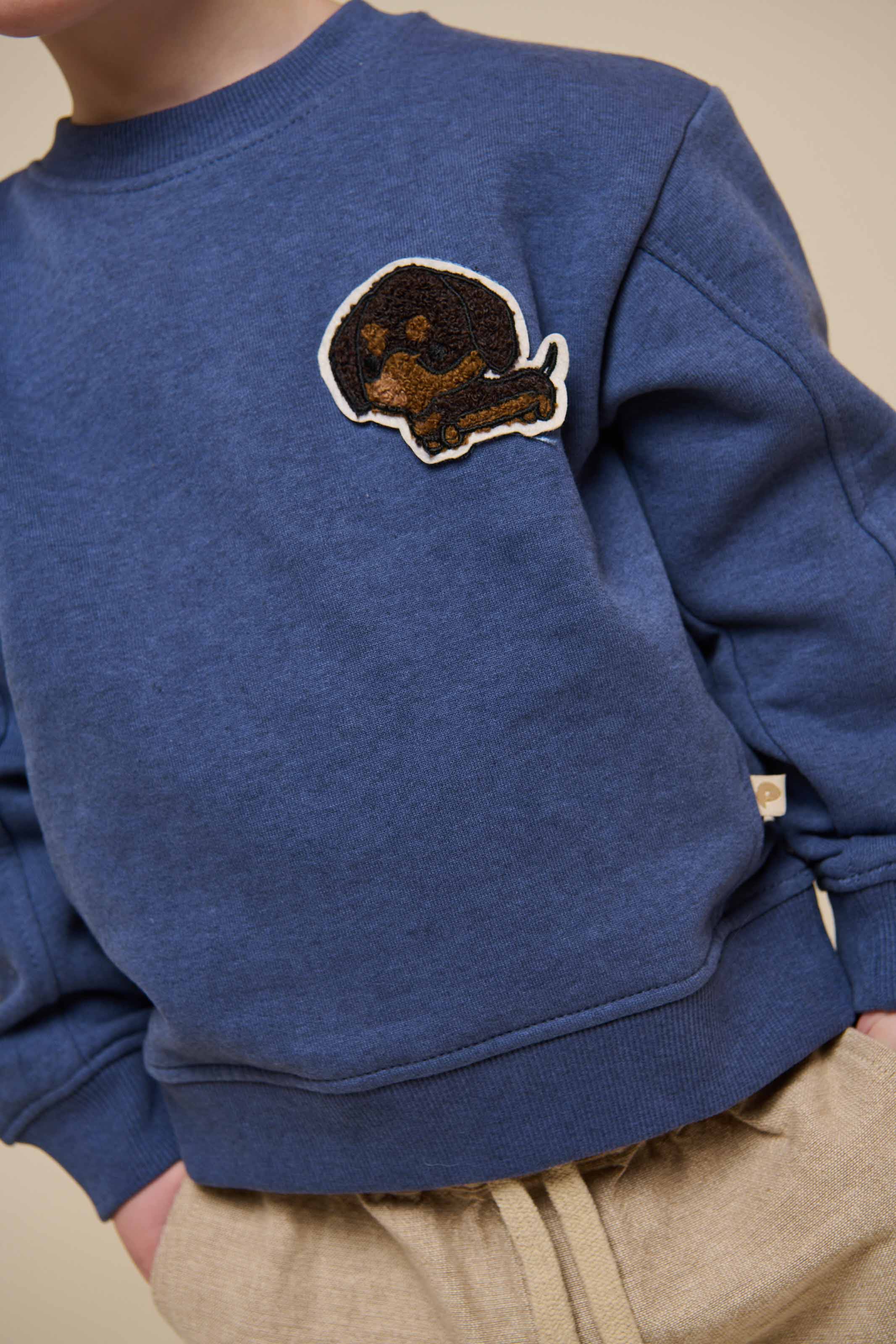 Crewneck Sweatshirt - Kids - Indigo Blue Melange | 100888 Justin