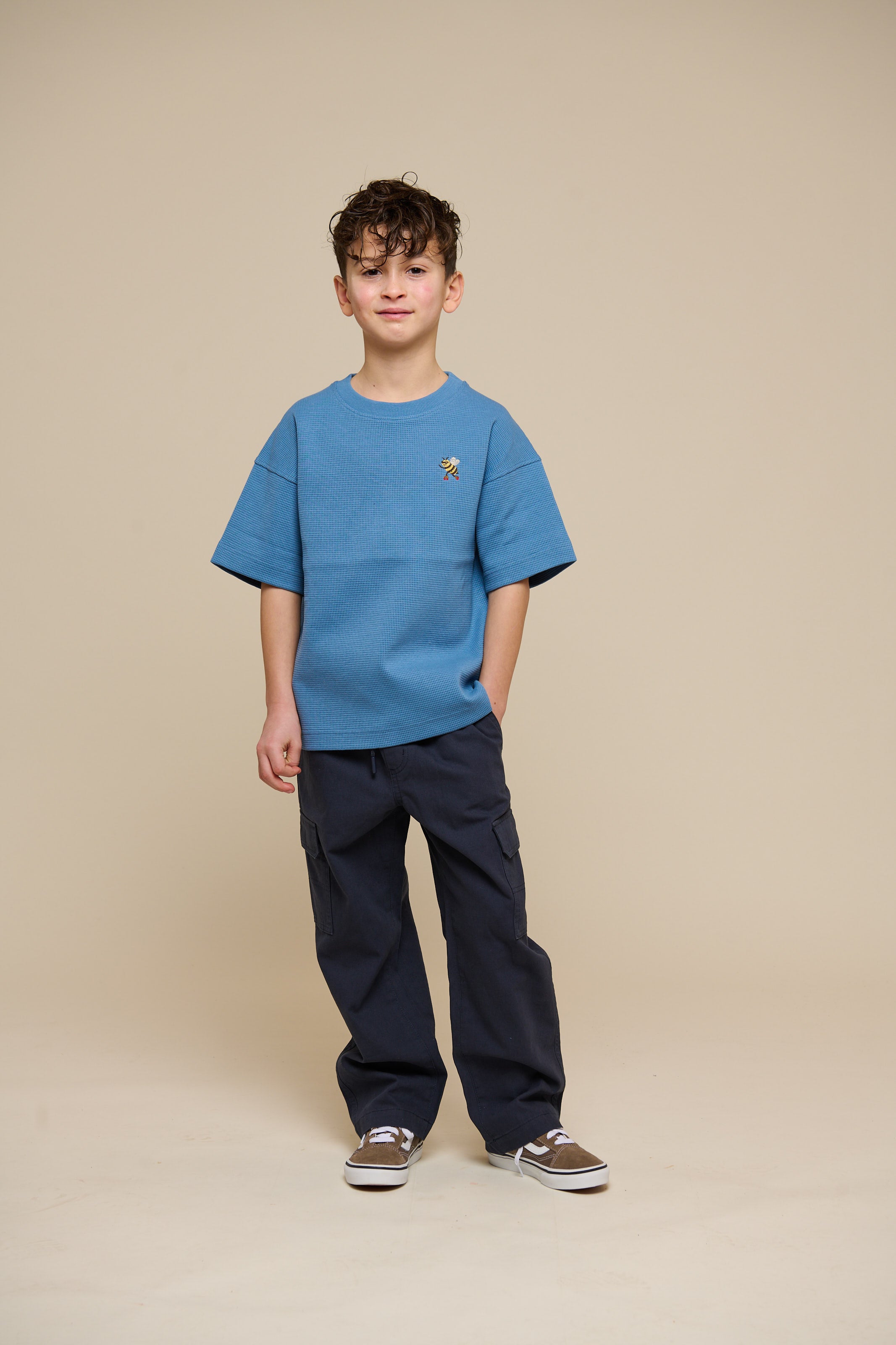 Waffle T-shirt - Tween - Dusty Blue | 101151 Evan