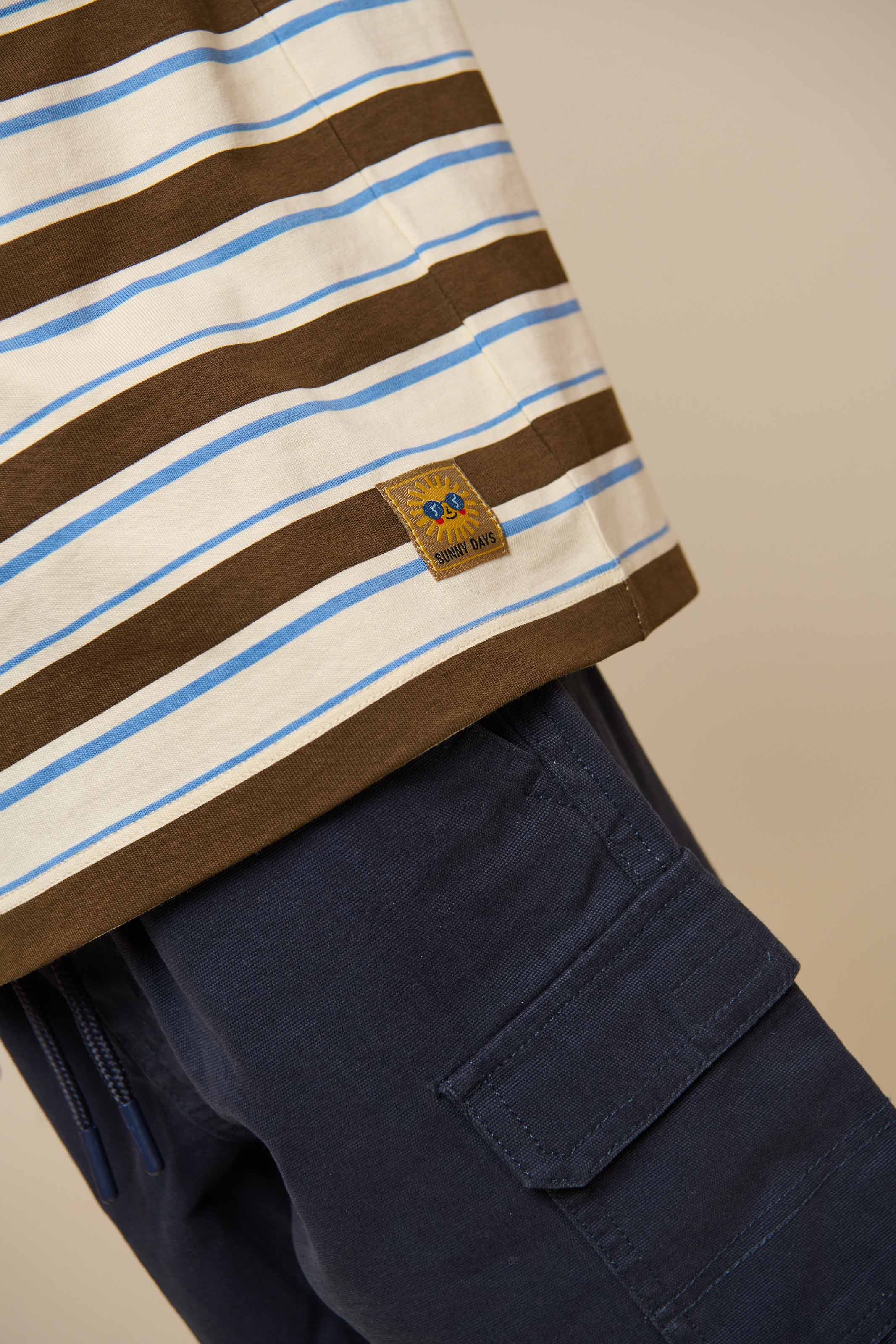 Retro Striped T-shirt - Tween - Dark Brown | 101274 Steven