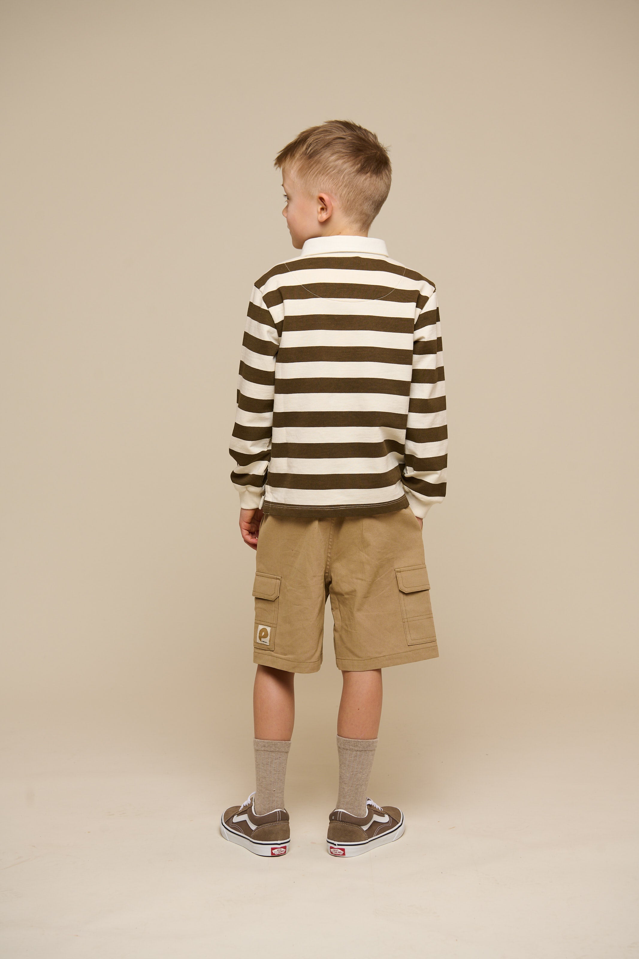 Striped Polo Sweatshirt - Tween - Dark Brown/Offwhite | 101398 Marco