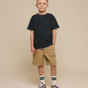 Textured Short Sleeve T-Shirt - Tween - Forest Green | 100714 Malthe
