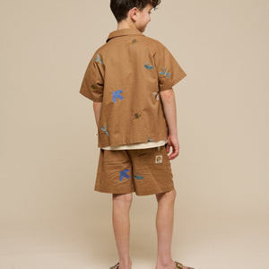Embroidered Short Sleeve Cotton Shirt - Tween - Coconut | 101097 Erik