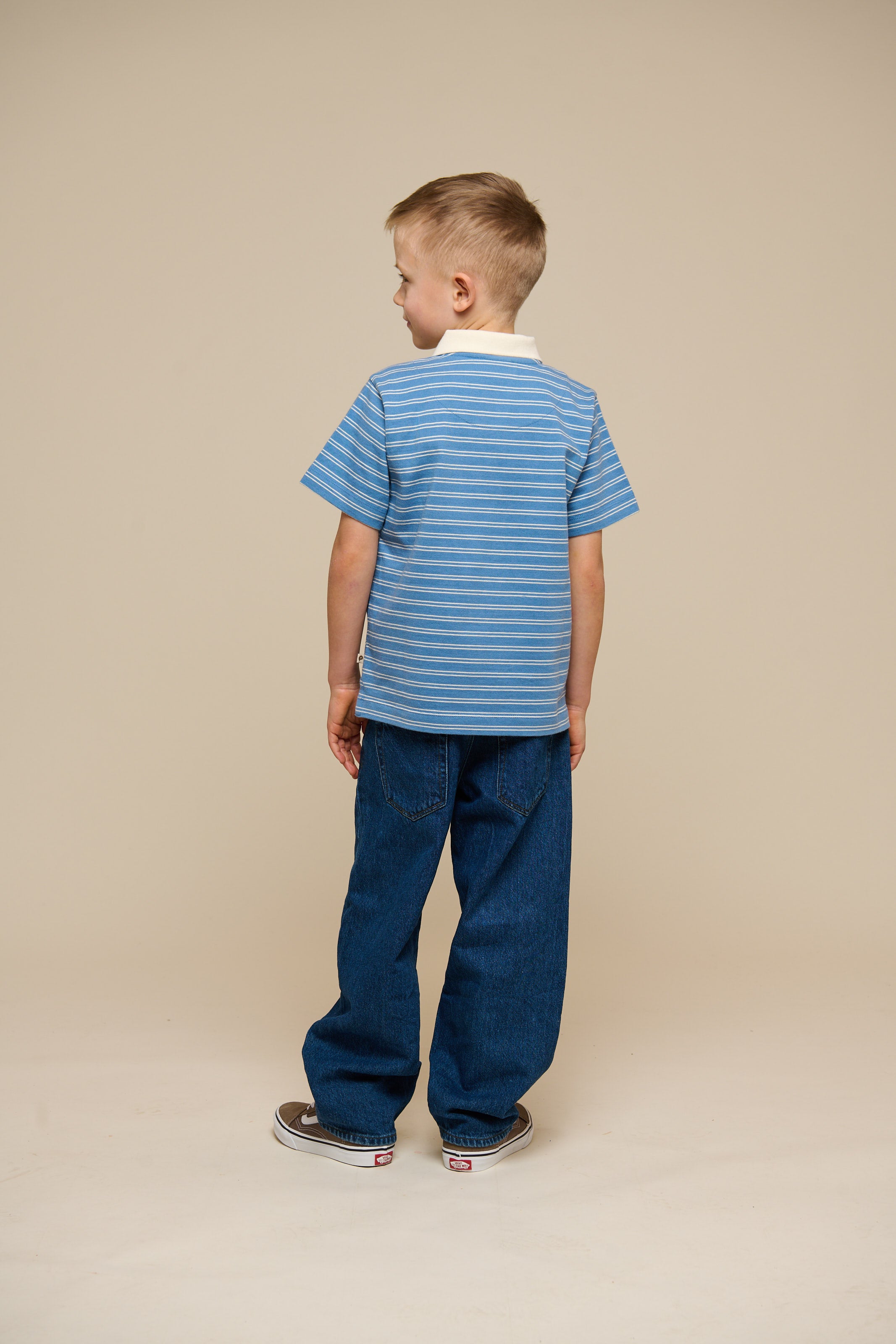 Striped Jersey Poloshirt - Tween - Dusty Blue | 101176 Otto