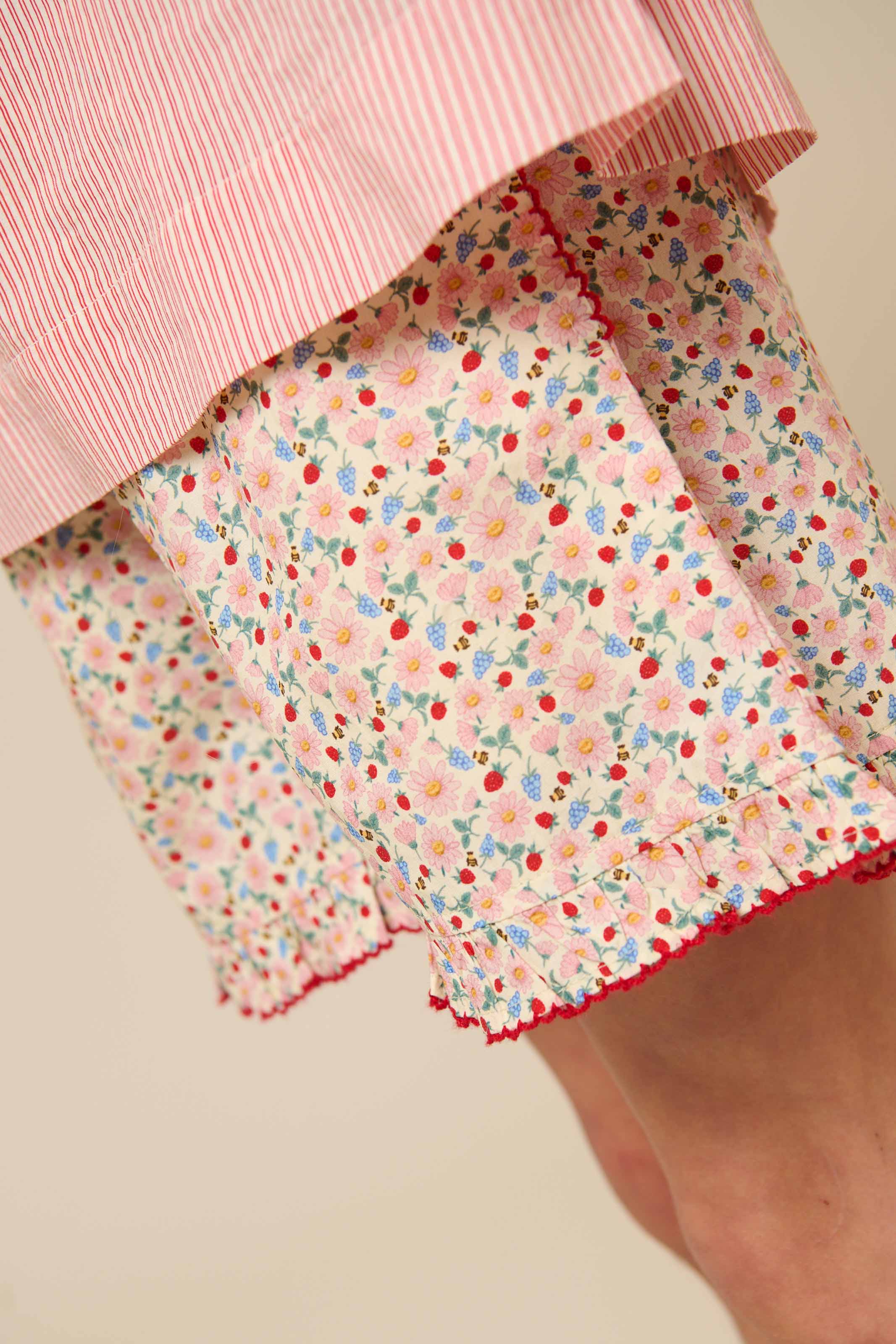 Flower Printed Poplin Shorts - Tween - Rose | 100957 Poppy