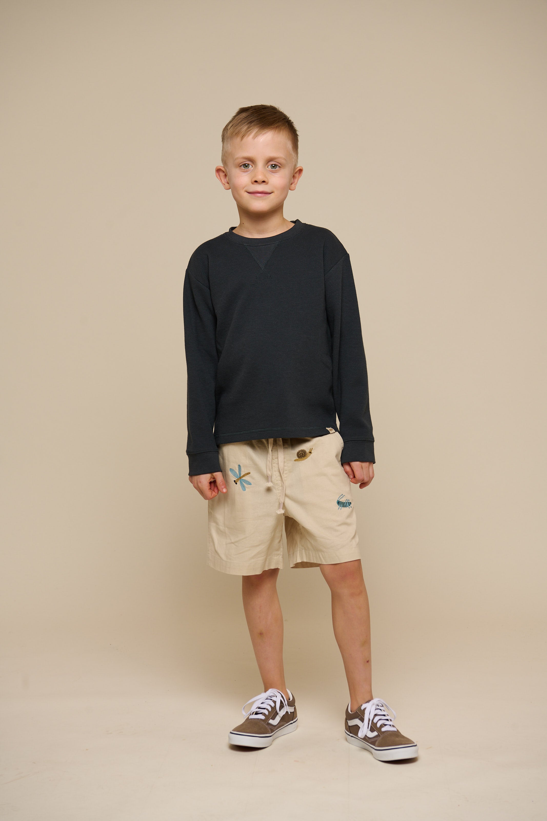 Textured Long Sleeve T-Shirt - Tween - Forest Green | 100708 Malthe