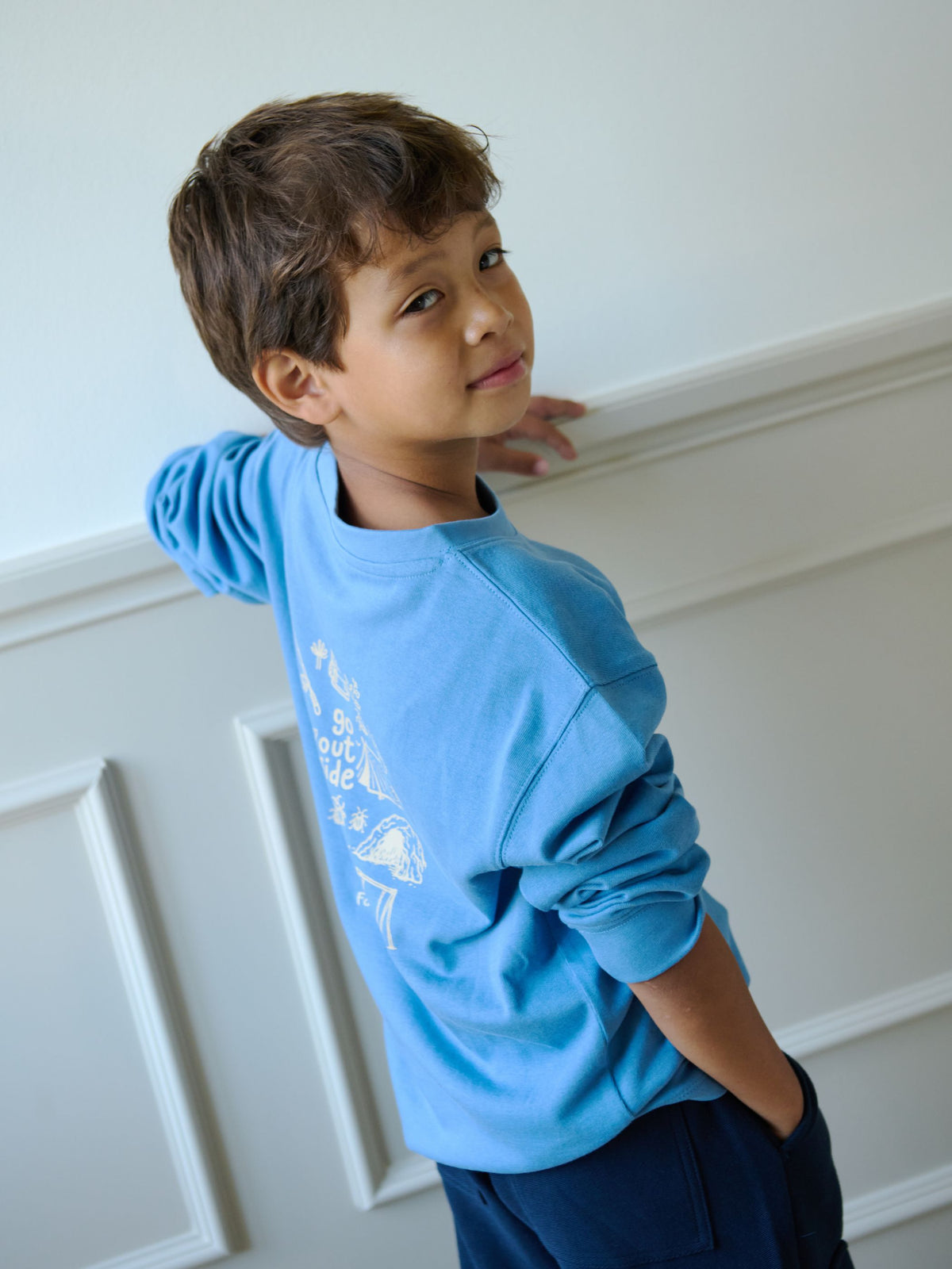 Long-Sleeve T-Shirt with Back Print - Tween - Dusty Blue | 101708 Weston