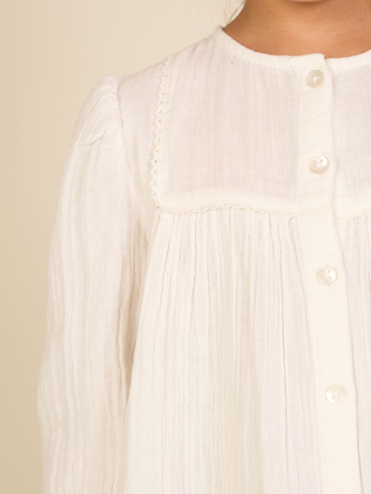 Double Gauze Cotton Blouse - Kids - Offwhite | 101461 Celina