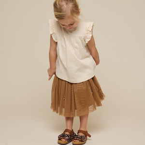 Jersey Blouse with Ric Rac Frill - Kids - Offwhite | 101040 Gabriella