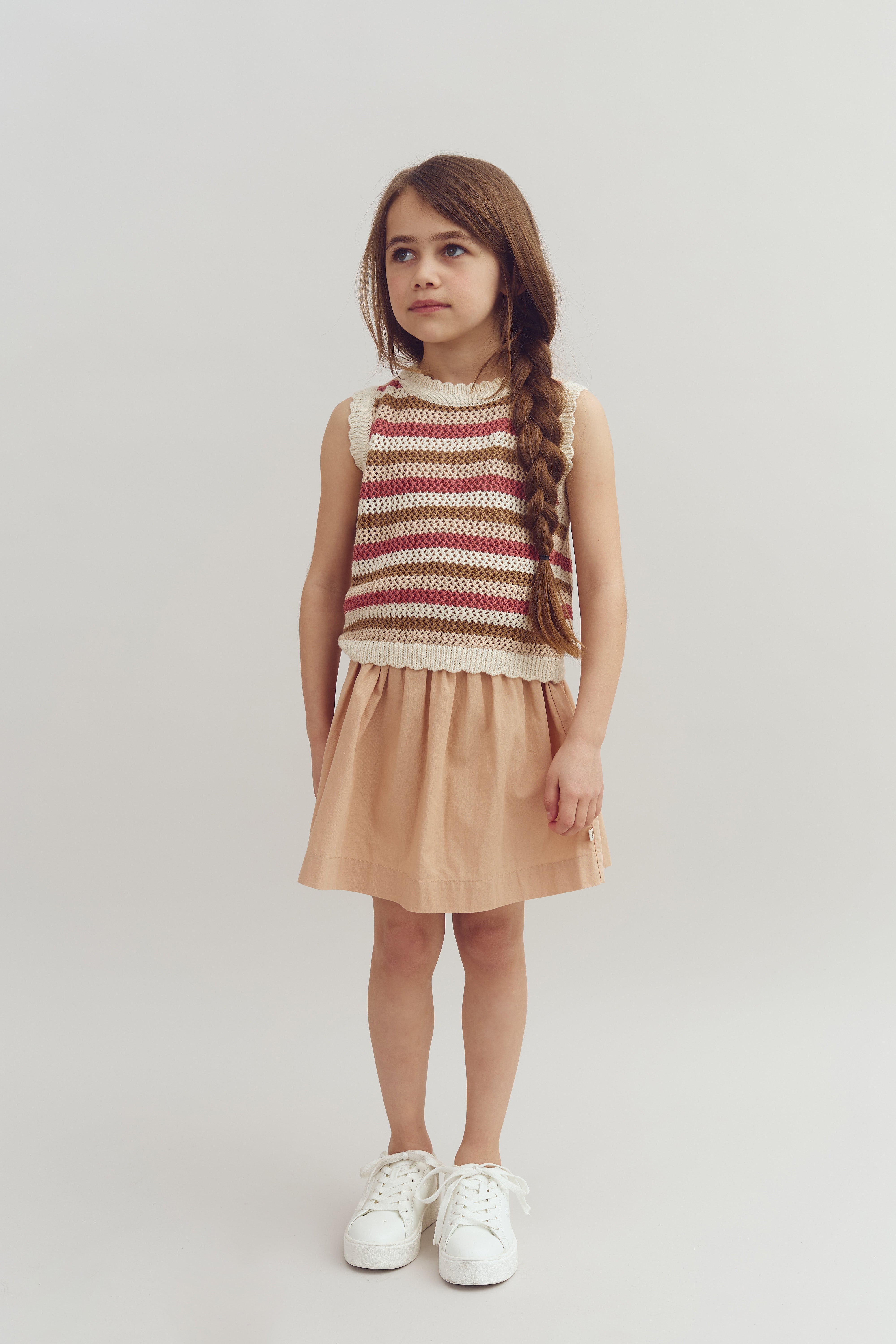 Striped Open-knit Top - Rose | 100273 Mary